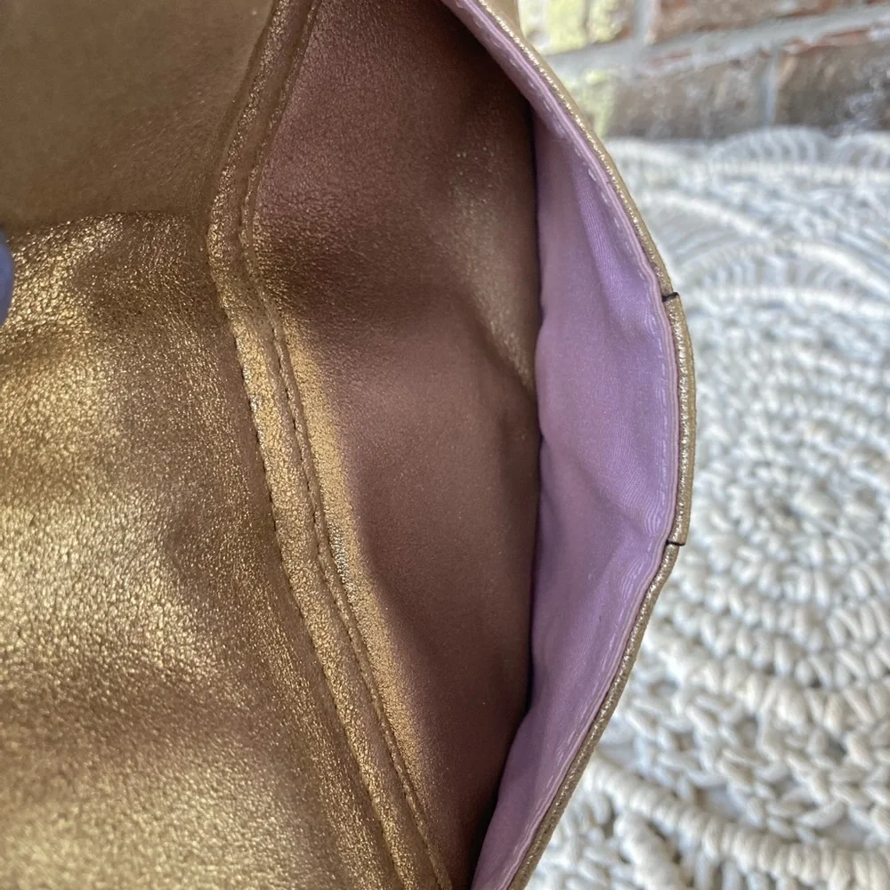 COACH Gold Metallic Wristlet